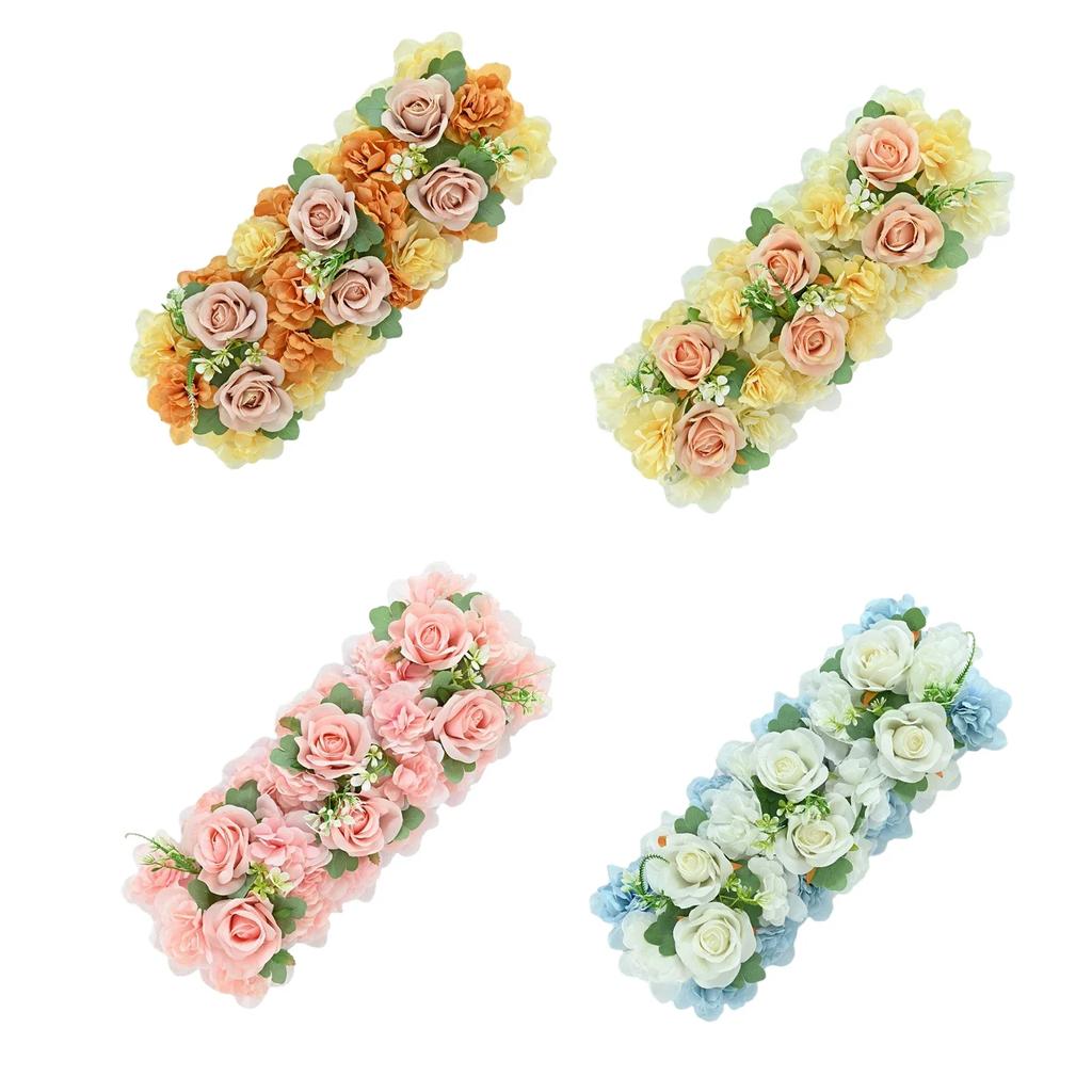 Flower Row Hanging Decoration Artificial Flower DIY Wedding Wall Arrangement Peony Rose Arch Backdrop Background Plants Wall Pad