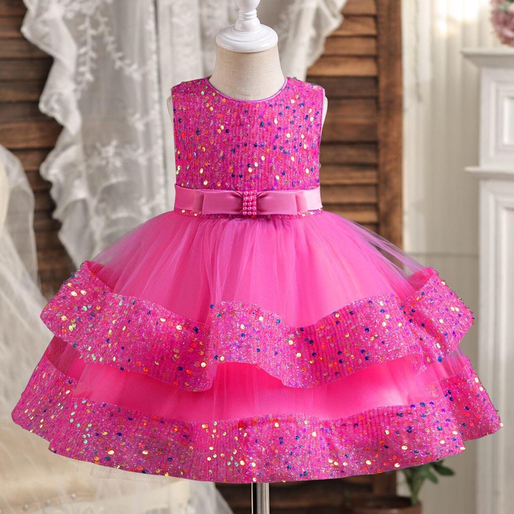 2024 Baby Mädchen Party Kleid Pailletten 1st Geburtstag Taufe Kleinkind Kleid Hochzeit Grün Prinzessin Kleider für Kinder Mädchen Luxus Kleid