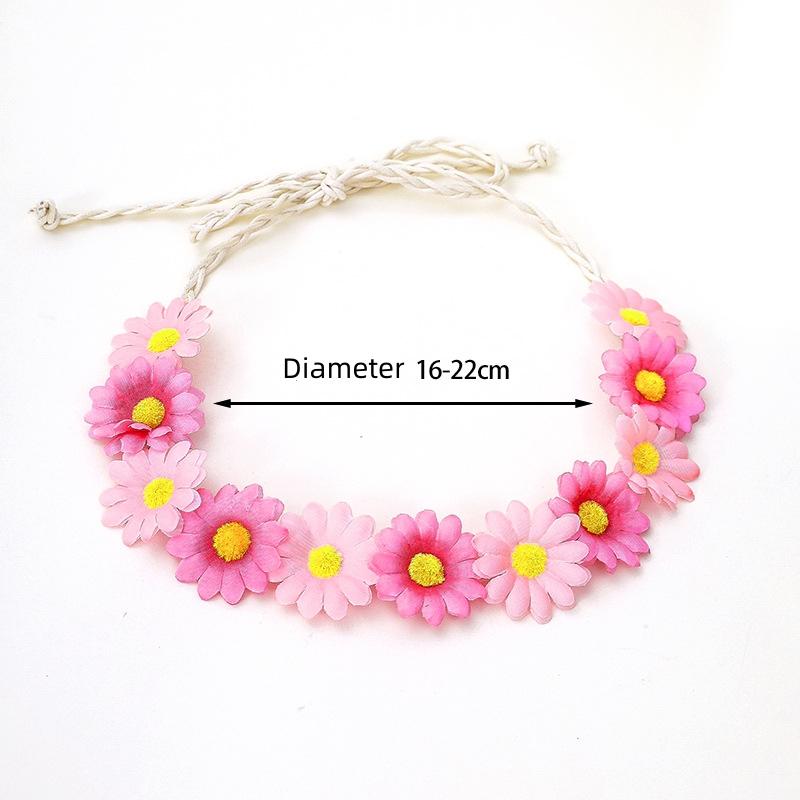 Künstliche Gänseblümchen Bohemian Stirnband Verstellbares Hanfseil Blumen Haarband Für Damen Mädchen Strand Hochzeit Party Dekorationszubehör