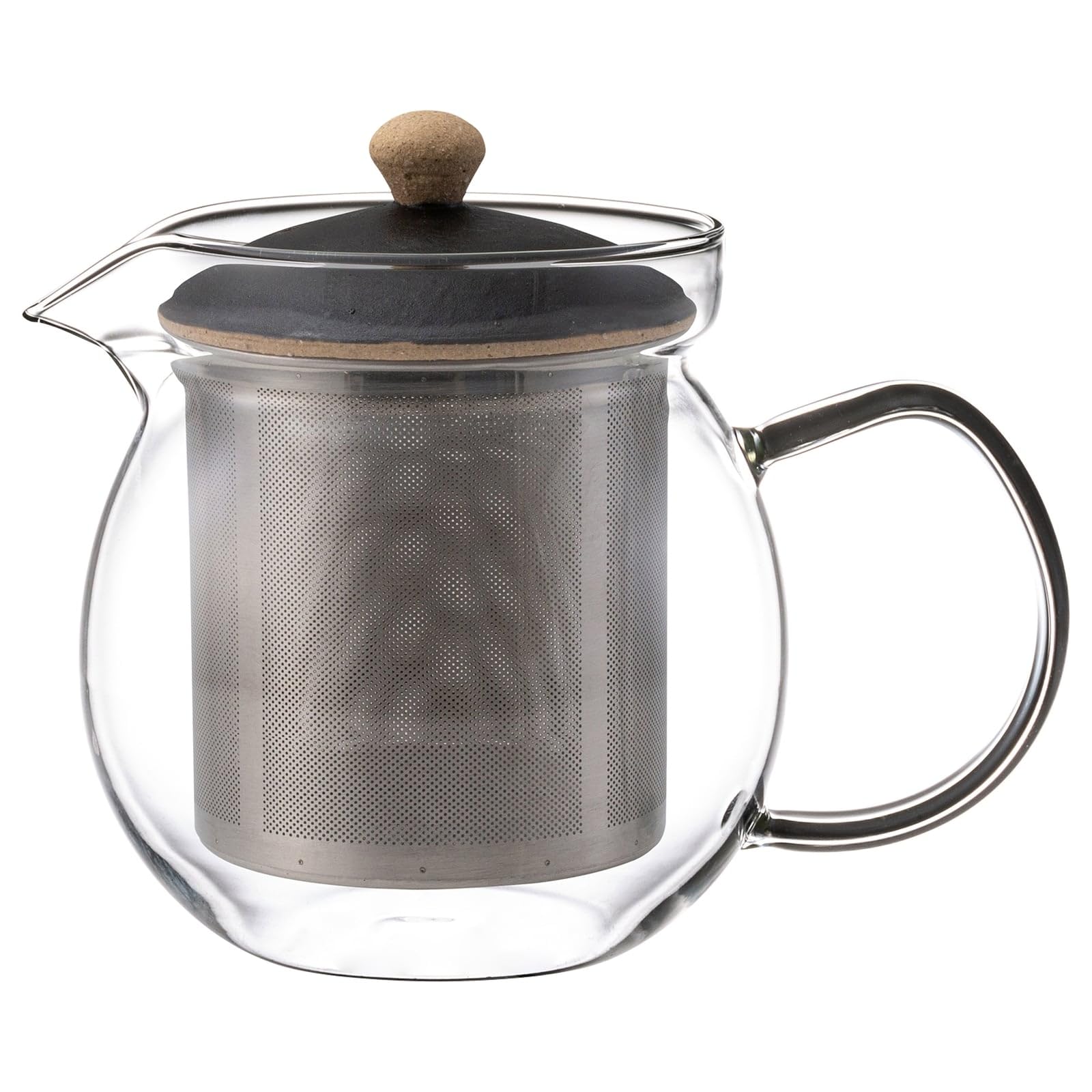

Hasami Ware Kuro Glass Teapot (Super Stainless Steel with Tea Strainer), Small, Approx. 520ml Capacity, Black, Made in Japan, 25533