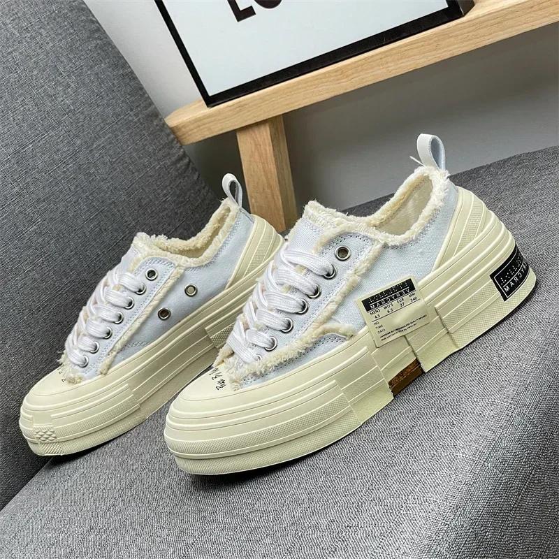 Multi functional canvas shoes for spring and summer, comfortable, thick soled, wear-resistant, casual board shoes