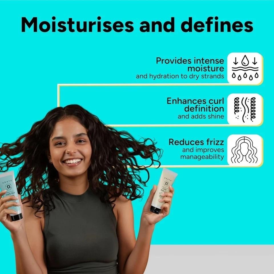 Arata Curl Styling Combo (Mini) - Curl Cream (50ml) + Gel (50ml) For Dry, Frizzy