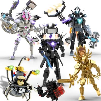 Moc Skibidi WC Akčné figúrky stavebné kocky,Camerman Titan Reproduktor Muž Dohľad TVMan Chlapci Tehly Hračky Pre deti Darček