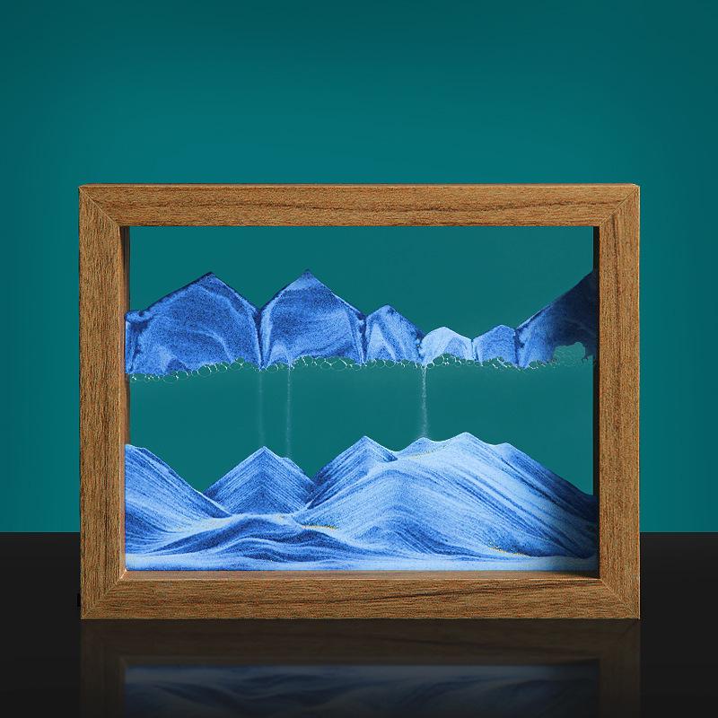 Creative Flowing Sand Paint Wooden Frame Hourglass Decorative Decoration Decoration Home Desktop Flowing Sand Paint Decoration