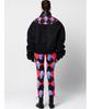 GREEDILOUS Chessboard Blue Knight Print Trousers