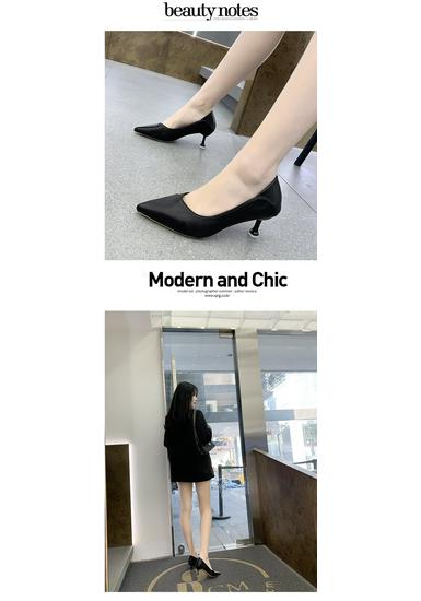 2024 Women's Black Pointed Toe Stiletto High Heels