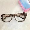 Stylish Leopard Print Eyeglass Frame Bow Accessories Adorable Cartoon Style Anime Y2K Vintage Reading Eyeglass Frame Girls Gifts