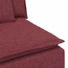 Modular Sofa End Module with Armrest and Cushions Burgundy 100 Cm