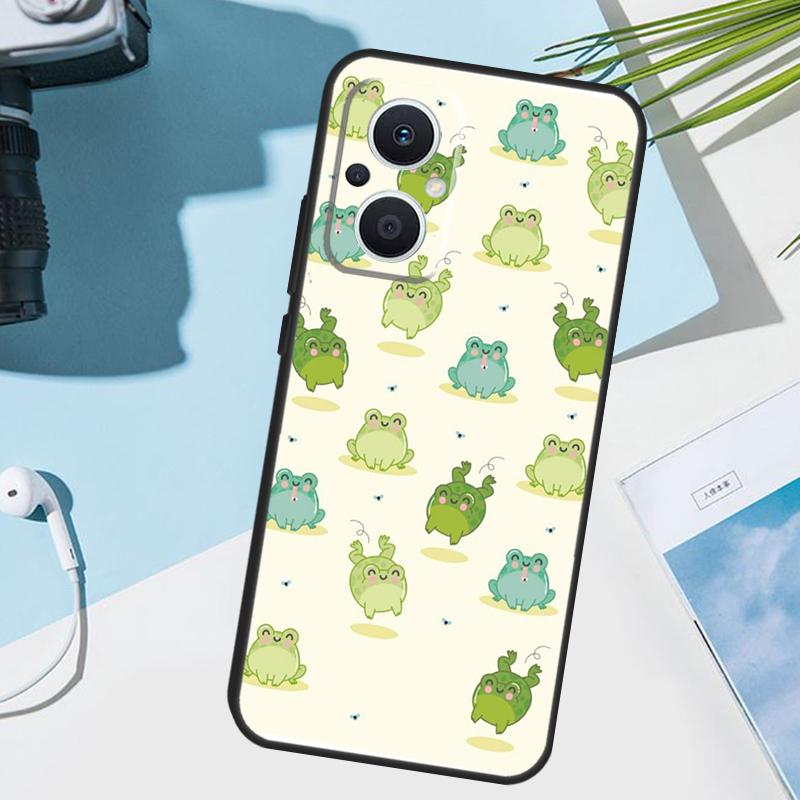 

Cute Green Frog Cover For OPPO Reno 13 F 14 10 11 12 Pro 12F 11F 14F 7 8 Lite OPPO Find X8 X6 X5 X9 Pro Case OPPO Reno13 Pro