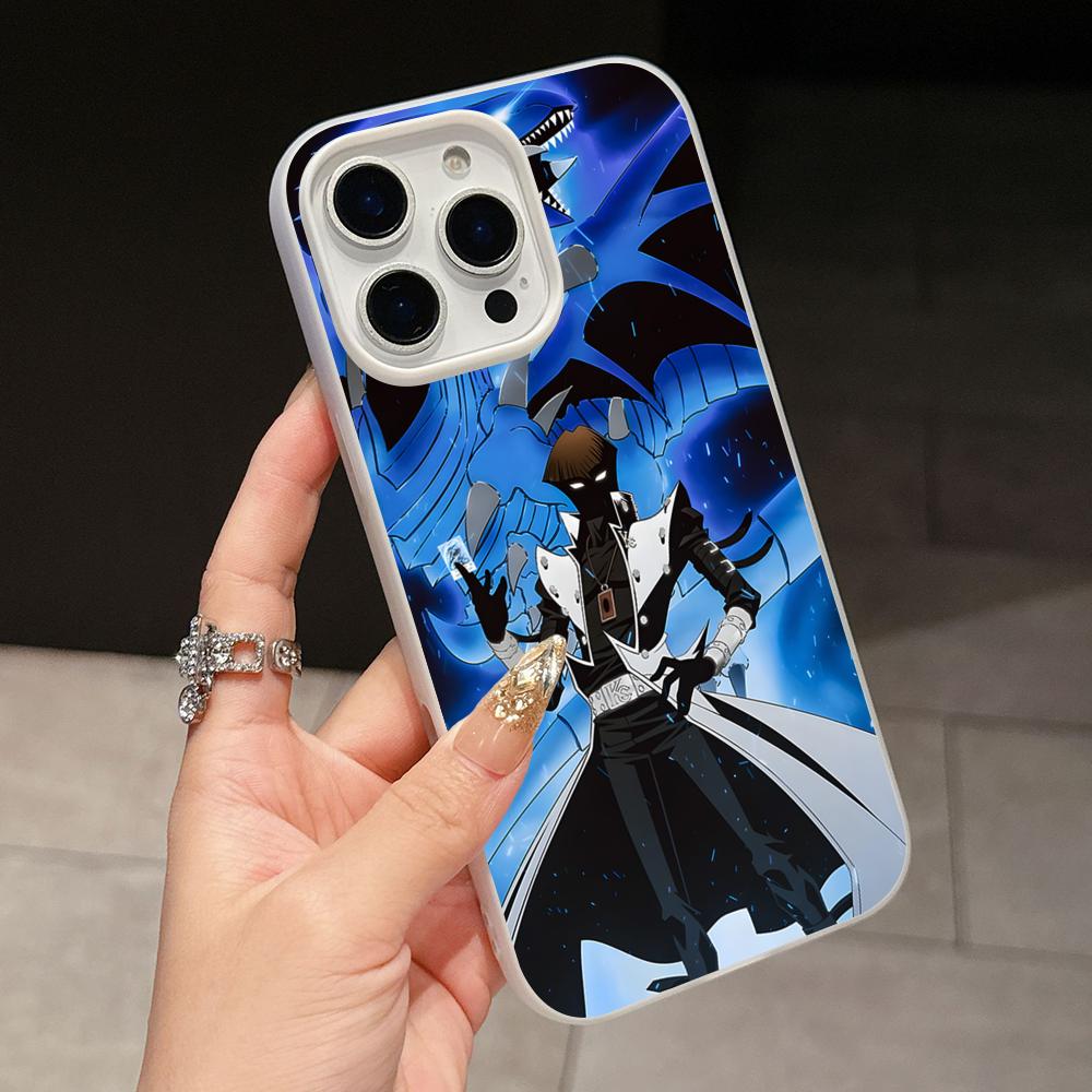 Yugioh Seto Kaiba Phone Case for iPhone 17 16 15 14 13 12 11 Air Pro Max Plus Jelly Double layer White Cover