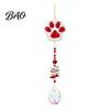 Soft Decoration Gift For Pet Owners Crystal Cat Paw Wind Chimes, Suncatchers for Windows Hanging, Swaying Layered Beads Decor Prism Rainbow