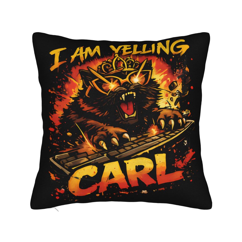 I Am Yelling Carl Donut Cat Meme Pillow Case Funny Pillow Cover Soft Pillowcases For Living Room Chair