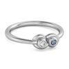 London Blue Topaz Twin Bezel Minimalist Ring - 925 Sterling Silver