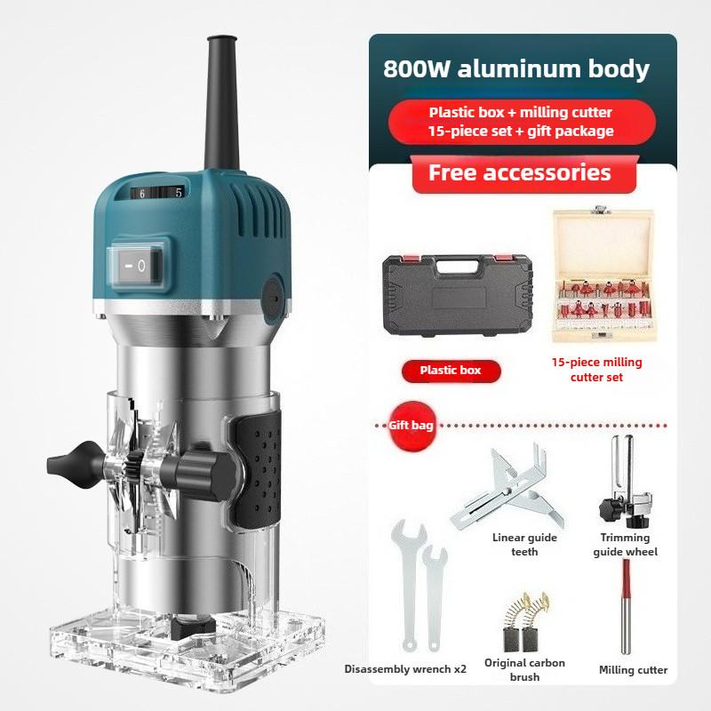 800W High Power Electric Edge Trimmer 6-speed Adjustable Wood Slotting Machine DIY Woodworking Carving Power Tools