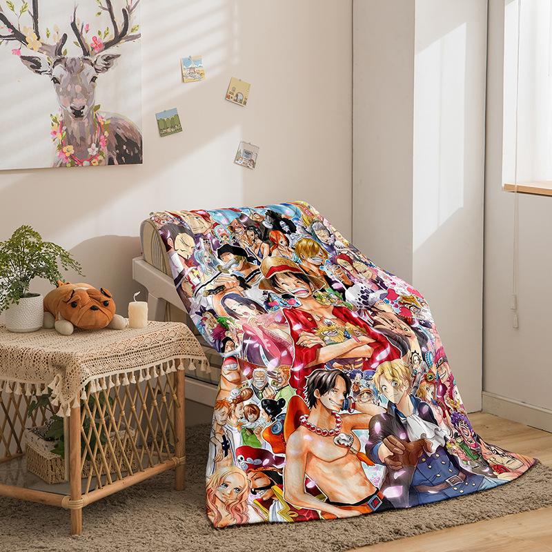 Cartoon ONE PIECE series double-sided flannel 2D digital printing blanket blanket