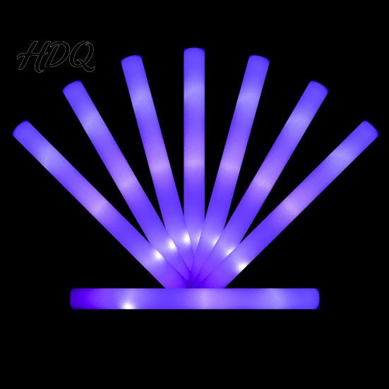 Safe Foam Light Sticks 2 Pcs Glow Sticks 19" LED Up with 3 Party Favors for Kids Modes Colorful Flashing in The Dark Wedding Favor Wands