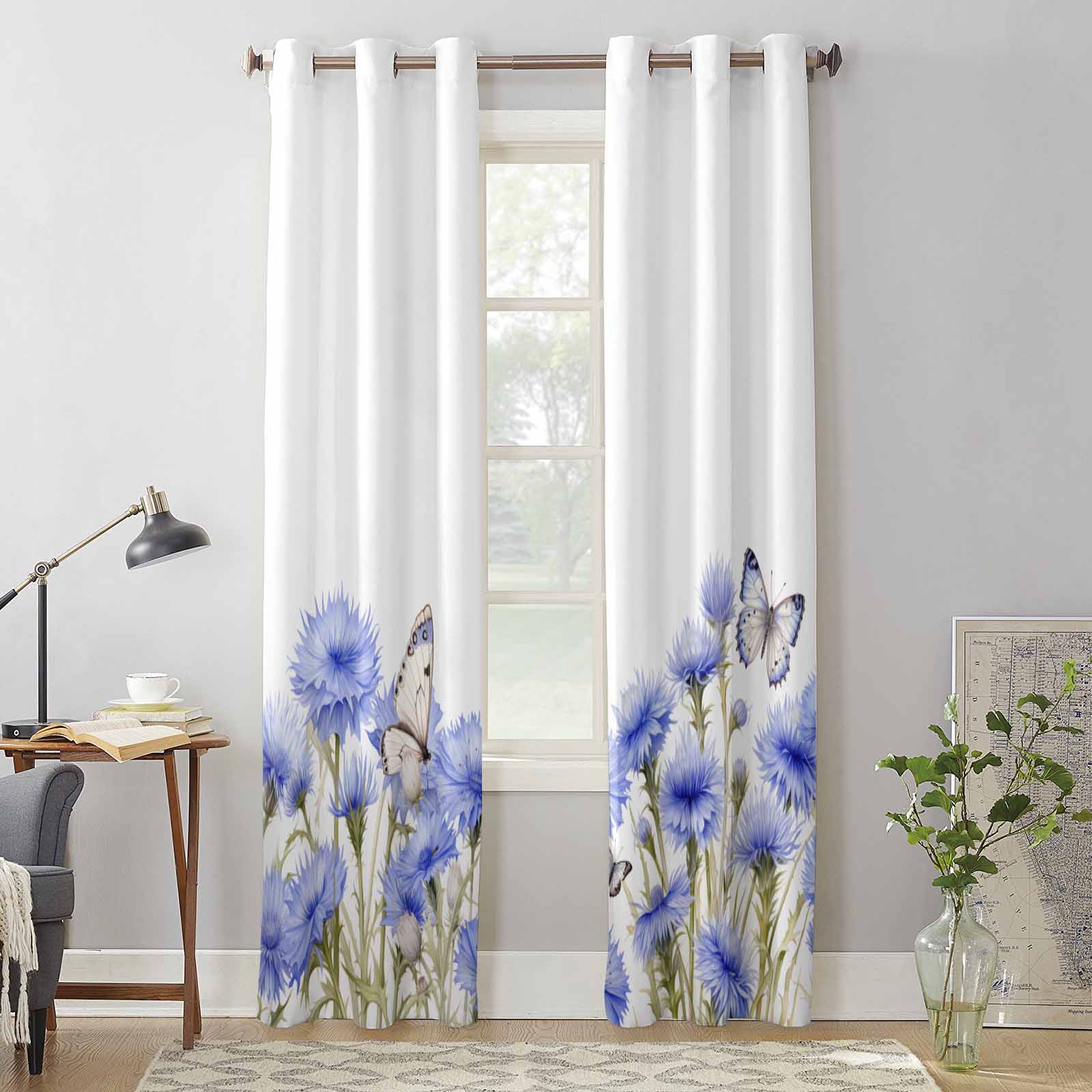 Деревенские весенние цветы бабочка оконные шторы для гостиной роскошные занавески — фото 4