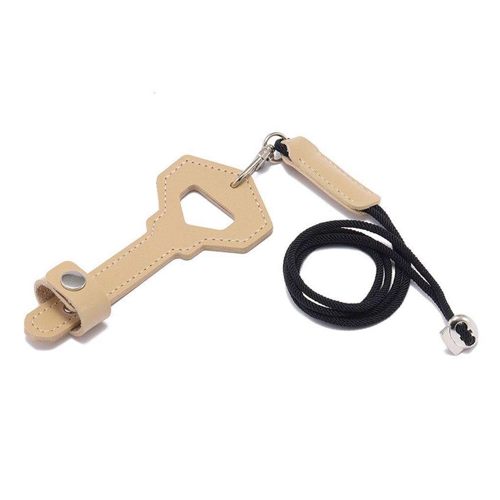 Multifunctional Key Pendant Necklace Fashionable Leather Cord Necklace Leather Texture Suitable for Glasses and Key