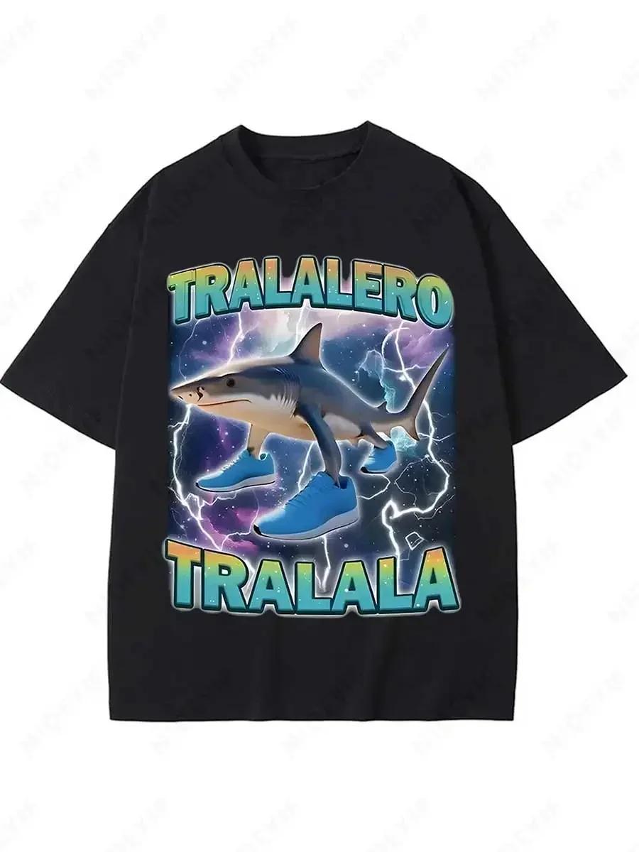 Funny Shark with Blue Sneakers T-shirt M