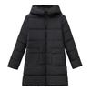 Manteau d'hiver pour femmes grande taille couleur unie à capuche chaud manteau mi-long simple pour femmes d'âge moyen et âgées