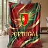 Portugal Football Printed Flannel Blanket Skin Friendly Warm Decorative Throw for Indoor Couch Bed Daily Use