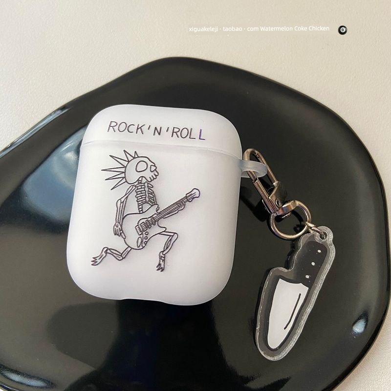 

to Apple Earphone Case 1/3/4/5aipods Protective Case 2 Generation Wireless Bluetooth Case 2345 Silicone Soft Frosted Translucent Drop-Resistant Apple Airpods Pro 2 E27 Rock Skeleton