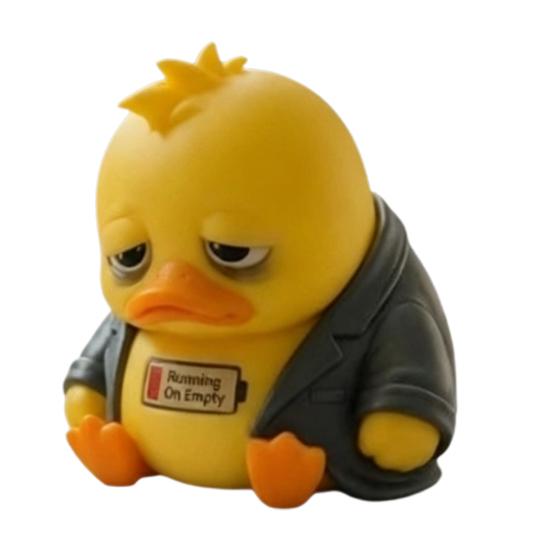 Creative Desktop Accessory Emotional Support Duck Figurine, Resin Yellow Ornament, Decorative Craft for Office Cute Statue Home Desk Decor Figurine