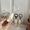 Cute Smiley Face Beer Bottle Opener, Plastic Handle Imitation Ceramic Handle, Standable Bottle Opener, Creative Stainless Steel Bottle Opener