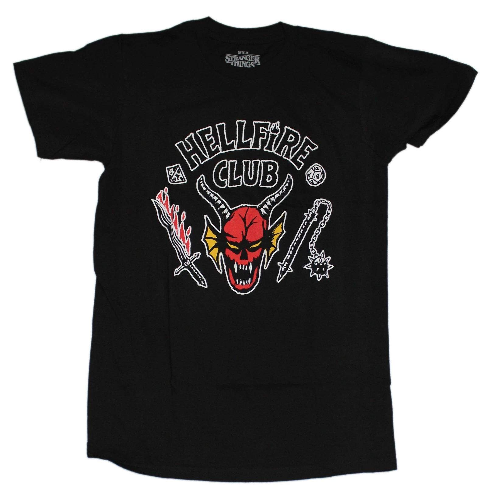 Stranger Things New Adult T-Shirt - Hellfire Club Hollow Logo 4XL