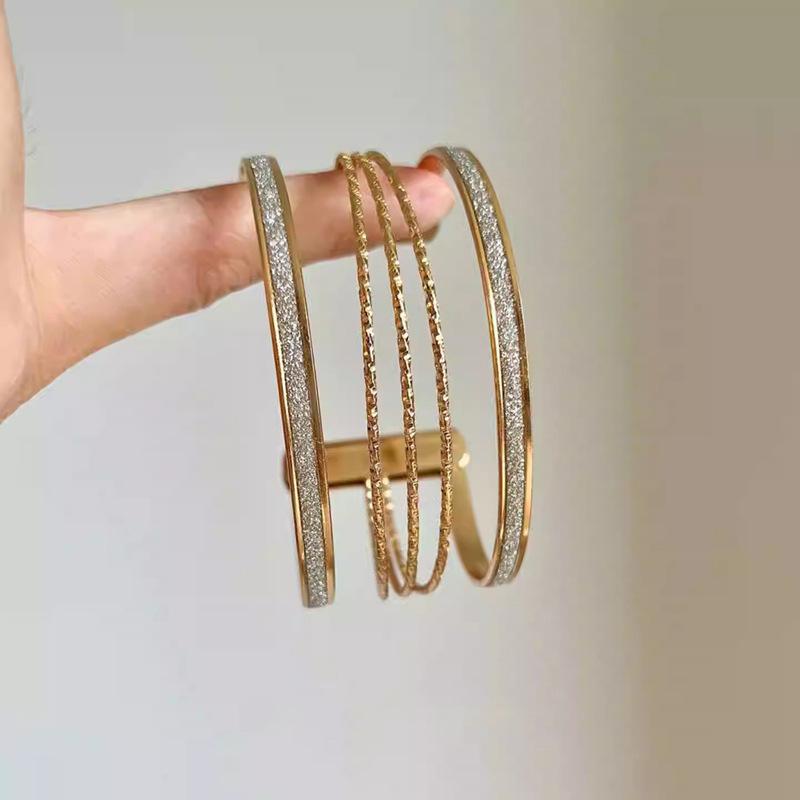 European and American multi-layer matte printing opening bracelet personalized bracelet jewelry women