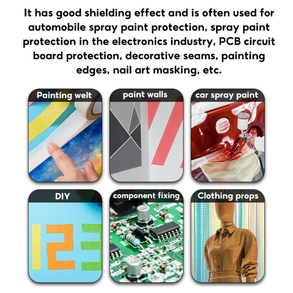 10m Long Masking Tape Beige Car Painting Car House Oil Painting Single-sided Masking Tape