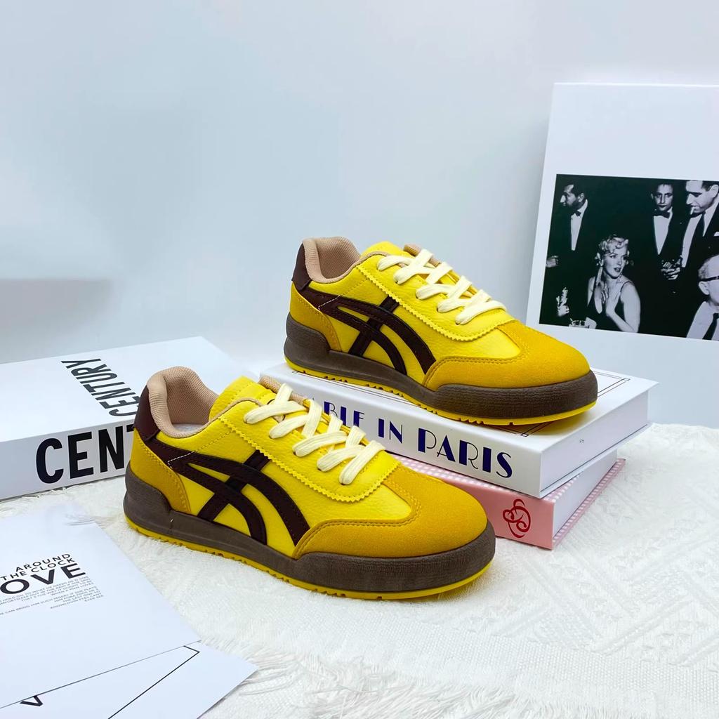 2025 Spring Thick-soled Flat-soled Forrest Gump Shoes New German Training Shoes Versatile Sports and Leisure Popular Small White Board Shoes Women's