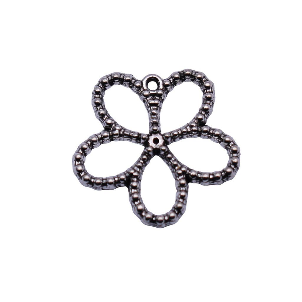 Simple Flower Charms Antique Alloy Pendants For Minimalist Floral Jewelry