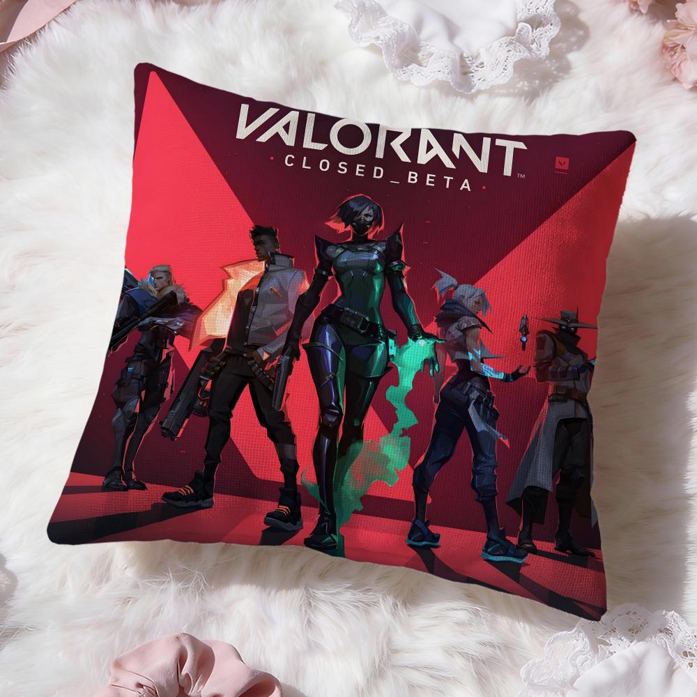 Game v-Valorants Cushion Cover Premium Comfort Reversible Pillow Cove -Two In One Design for Any Room & Car Interior