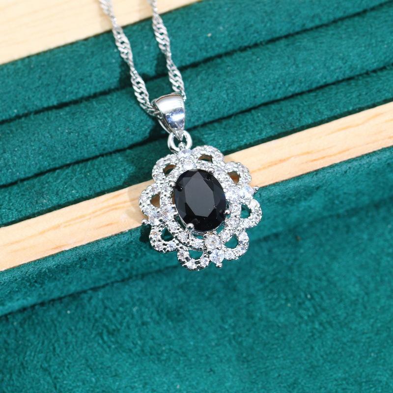 Neuer Schmuck Anti-Allergisch Zirkon Armband Halskette Ohrringe Ring Schmuckset