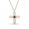 Overseas Retro Light Luxury Cross Necklace Copper Diamond-Encrusted Pendant Small Diamond Exquisite Niche Design Copper Woman
