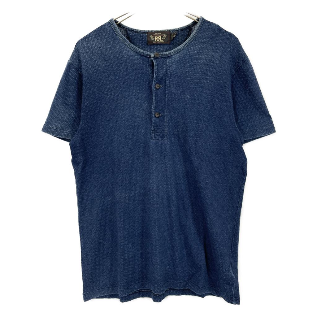 RRL Indigo Henley Neck Cut and Sew Tops M IndigoUsed