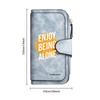 Fashion Long Wallet Enjoy Being Alone Print PU Leather Card Holder Portable Casual Zipper Purse for Daily Use