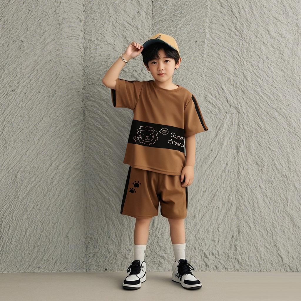 Summer Children's Short-sleeved Suit, Boys' T-shirt and Shorts Two-piece Suit