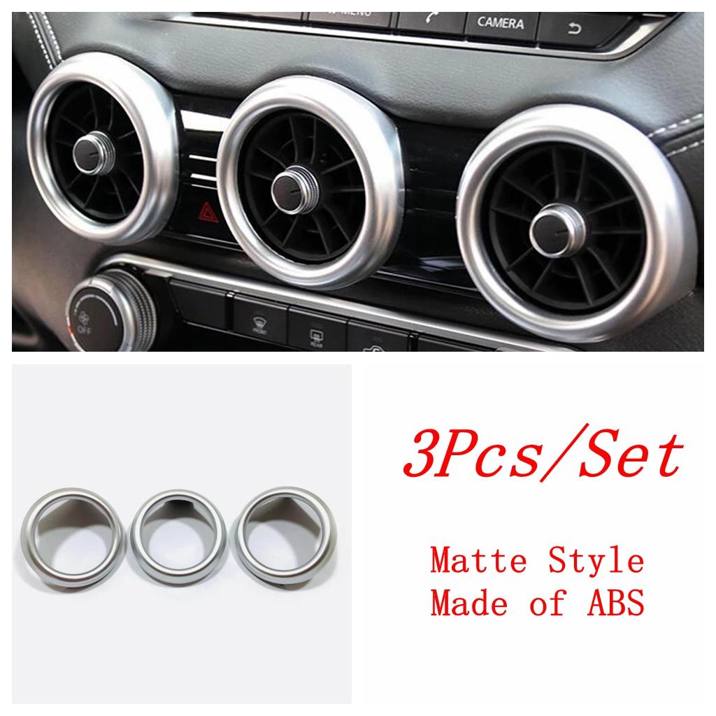 

Car Interior Accessories For Nissan Sentra / Sylphy - 2024 Carbon Fiber Front Center Middle Air AC Outlet Vent Cover Trim Matte Style