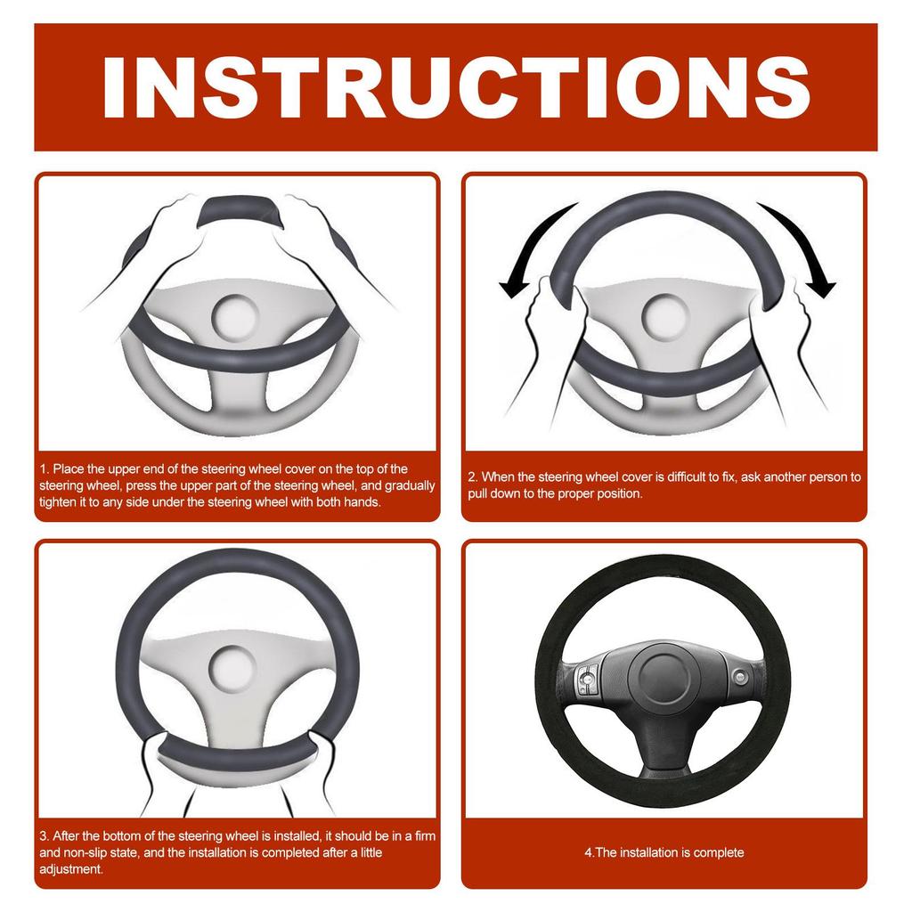 Rayhong Heated Car Steering Wheel Cover, Universal Steering Wheel Cover, Steering Wheel Hand Warmer, Fast Heating Protective Cover / Winter Protection