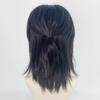 Kurze Vokuhila-Perücken mit Pony, synthetische glatte Anime-Perücke für Männer, schwarz, grau, grüne Haare, für den täglichen Gebrauch, Party, Cosplay