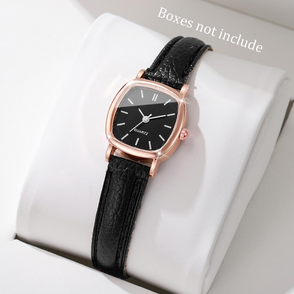 Ceasuri de Dama Minimaliste la Modă Cadran Mic Pătrat Curea de Piele Ceas Quartz pentru Fete Ceas