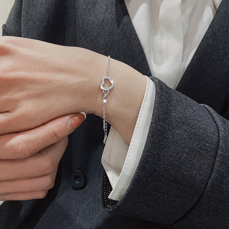 925 Silver Multicolour Bead Bracelet For Women Three Layers Geometry Drip Glaze Versatile Jewelry Dropship