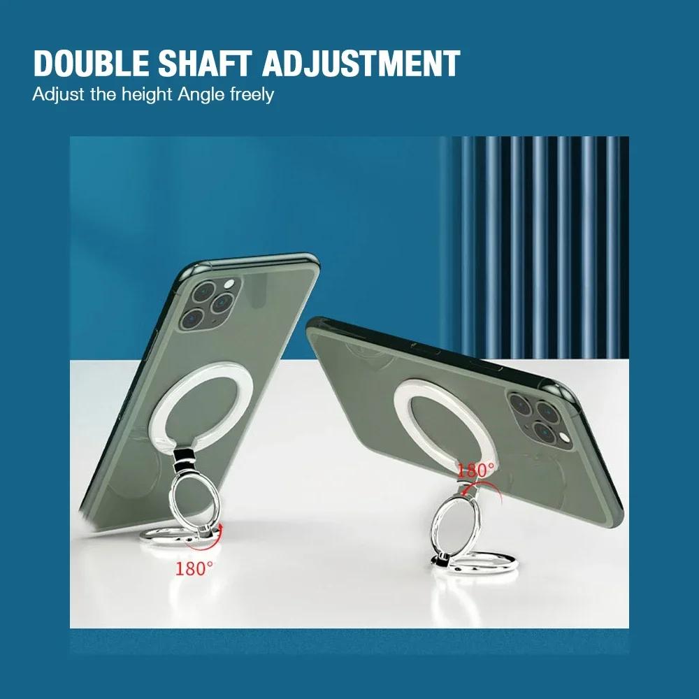 360° Magnetic Metal Finger Ring Phone Holder Portable Folding Stand Tablet Bracket for Magsafe Magnet Universal All Phone