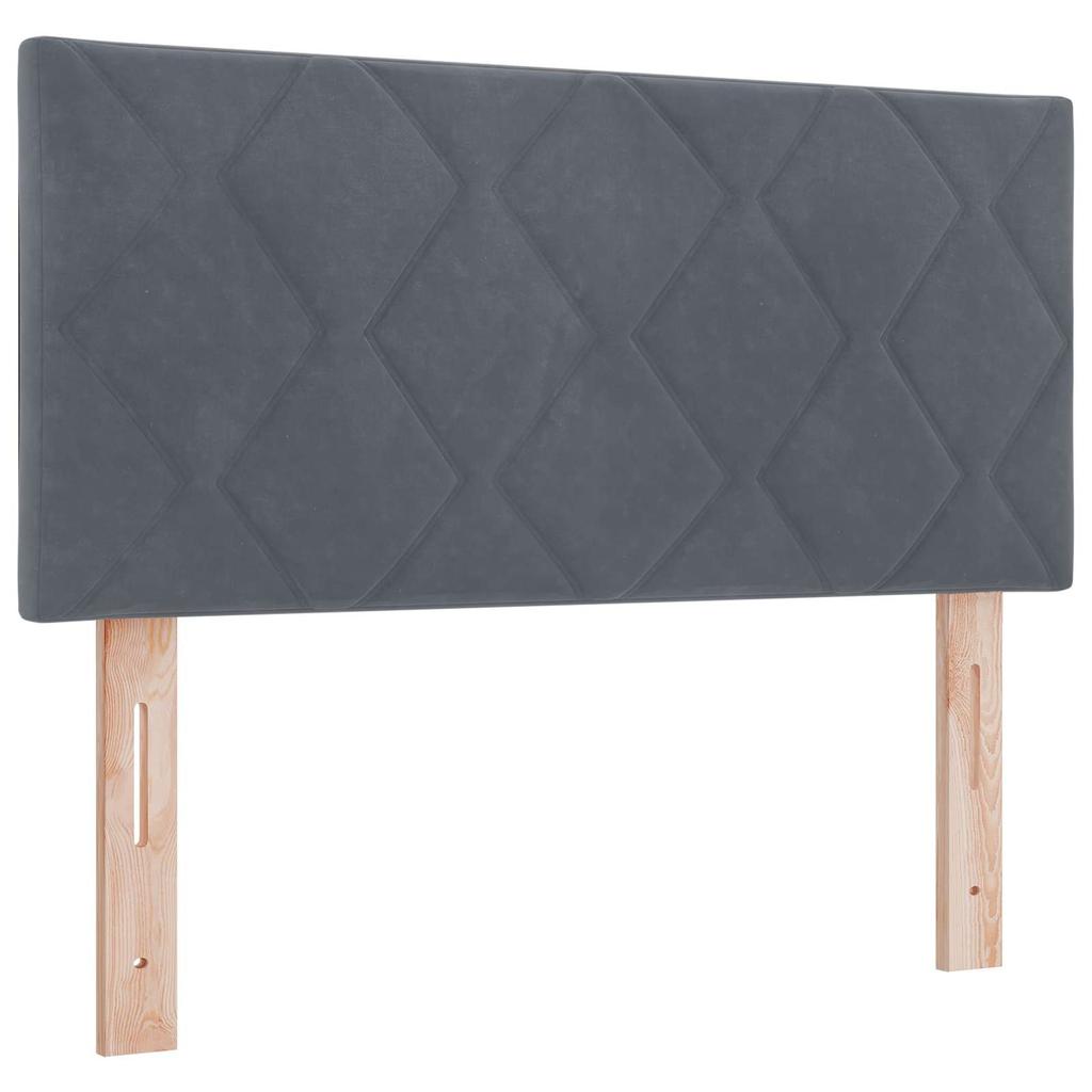 LED Storage Bed with Mattress Dark Grey 90 x 200 cm Velvet