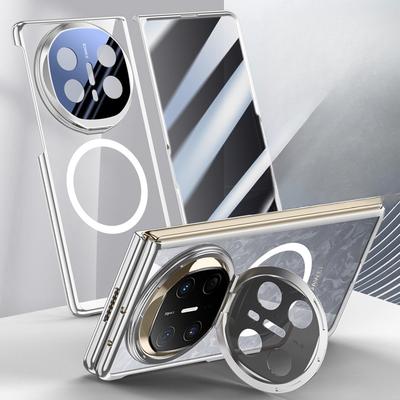 Suitable for Huawei Matex6 Mobile Phone Case Film Integrated Lens Bracket Anti-fall Mtx6 Transparent Electroplating Magnetic Suction Business Men