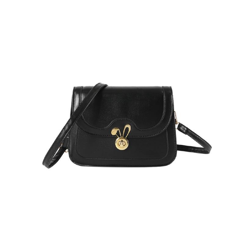 

Текстурированная маленькая женская сумка 2024 года, новая нишевая сумка через плечо, симпатичная женская сумка с замком, популярная маленькая квадратная сумка чёрный