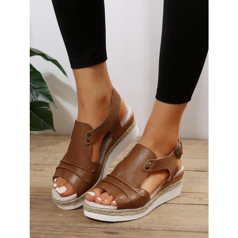 Large size wedge heel sandals women's fish mouth fashion casual sandals