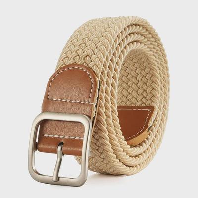 Punch-Free Canvas Belt for Women - Versatile Woven Elastic Pin Buckle, Perfect for Jeans and Students